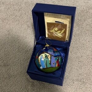 Elegant Blue Nativity Ornament